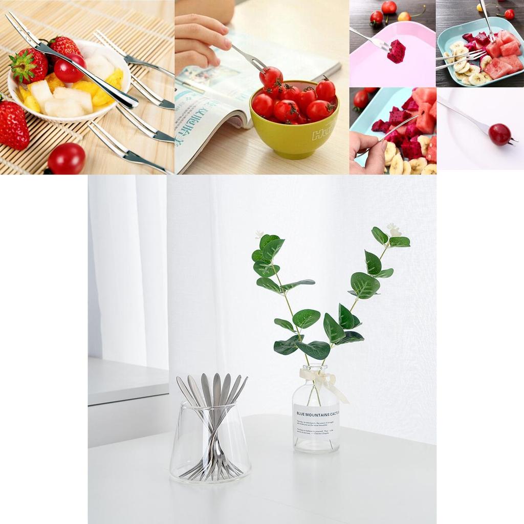 Stainless Steel West Tableware Fruit Forks Elegant Small Sized Snack Cake Dessert Utensils