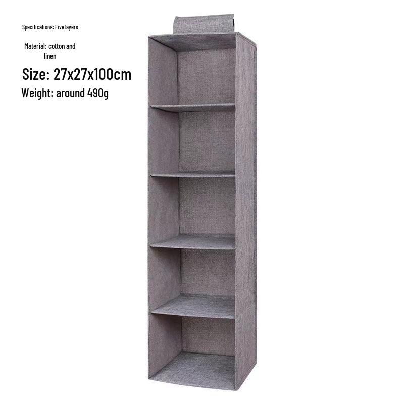 Многослойный подвесной органайзер для гардероба нетканые складные тканевые сумки для хранения одежды и мелочей Black 1690₽