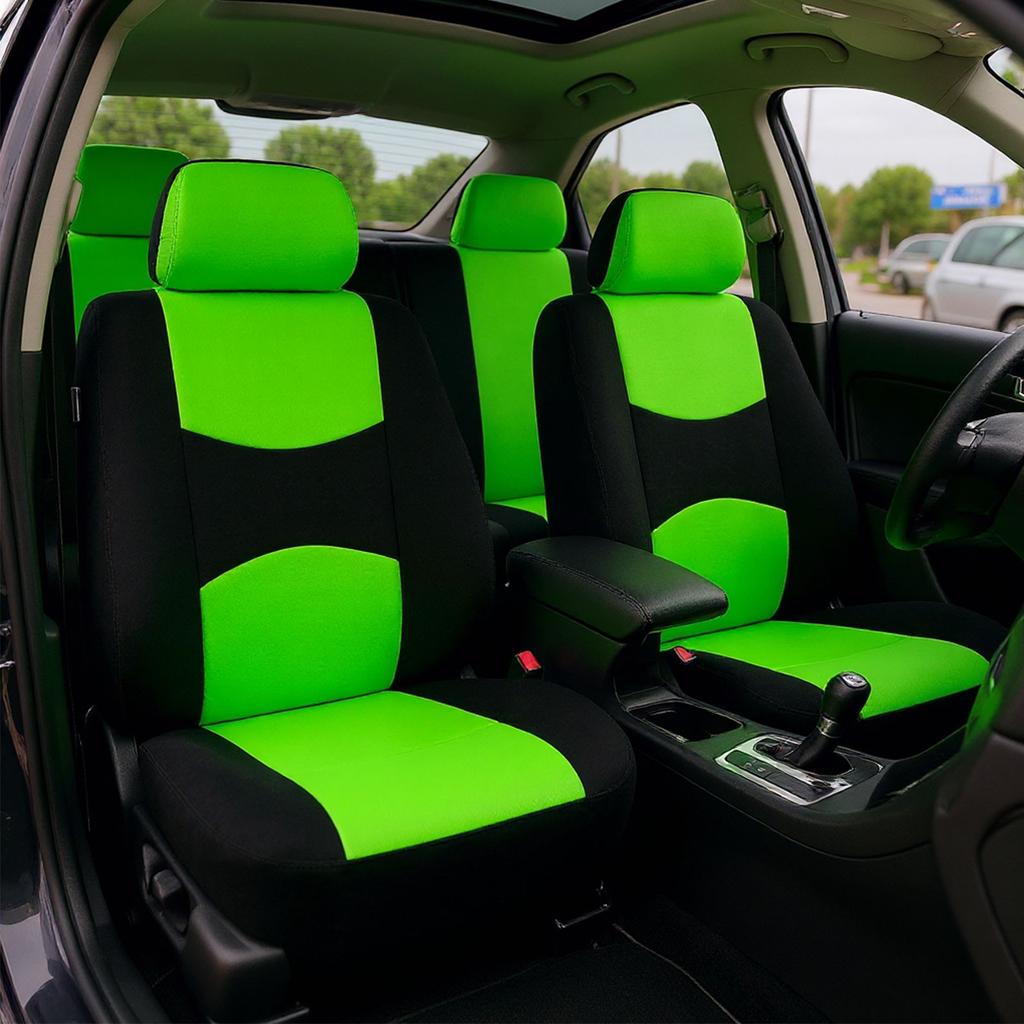 Universal Flat Cloth Car Seat Cover Non-slip Design Front Set