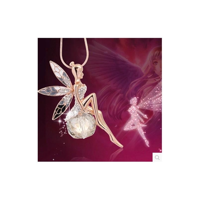 Floral Angel Wing Necklace Alloy Fashion Jewelry Stylish Accessory Gift For Her Birthday Wedding