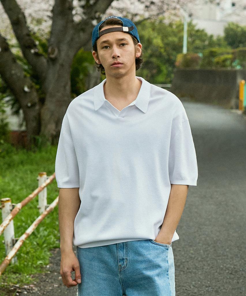 MINIMALPROJECT Linen-Like Cool Dry Open Collar Knit Mnt108 / 6 Colors
