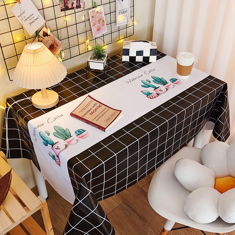 Tablecloth Waterproof And Oil-Proof Leave-In Fabric Desk Rectangular Dining Table Cloth Pvc Coffee Table Table Mat Tablecloth