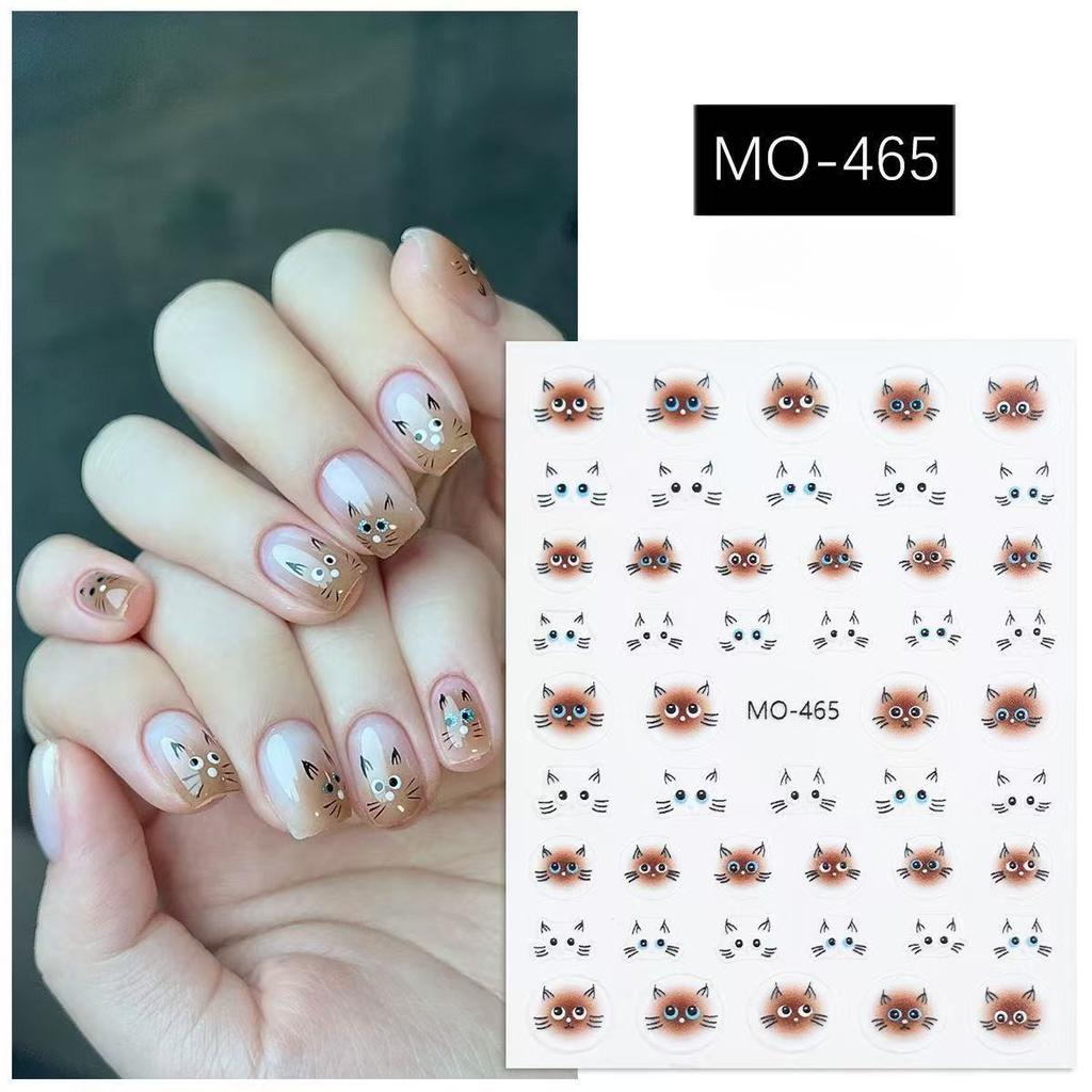 Cute Cat Cartoon Big Eyes Cute Thin Ligament Glue Nail Decoration Sticker Nail Sticker Sticker Sticker Sticker