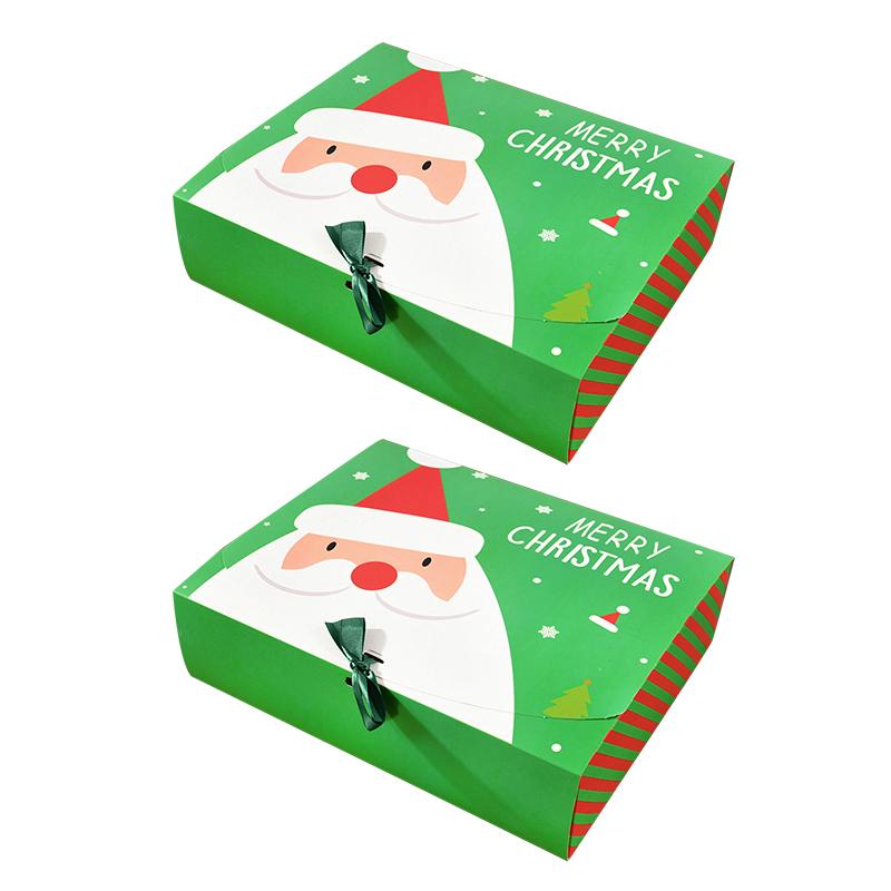 

4/2 шт. Веселые рождественские подарочные упаковочные коробки, большая коробка для конфет, печенья, закуски, 2024 Xmas Noel Navidad, детские подарочные сувениры на Новый год 2025 31.5x25.5x8cm