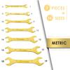 Pronese Wrench 3mm Mirror Made by Wide Range of Sizes Ultra-Thin Set, Thin, Gold-Colored, 7-Piece Set, Double-Ended, Thick, Finish, 6-19mm, CRV,