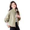 Women's short jacket new spring and autumn women's loose stand-up collar top shoulder-sleeved casual clothes