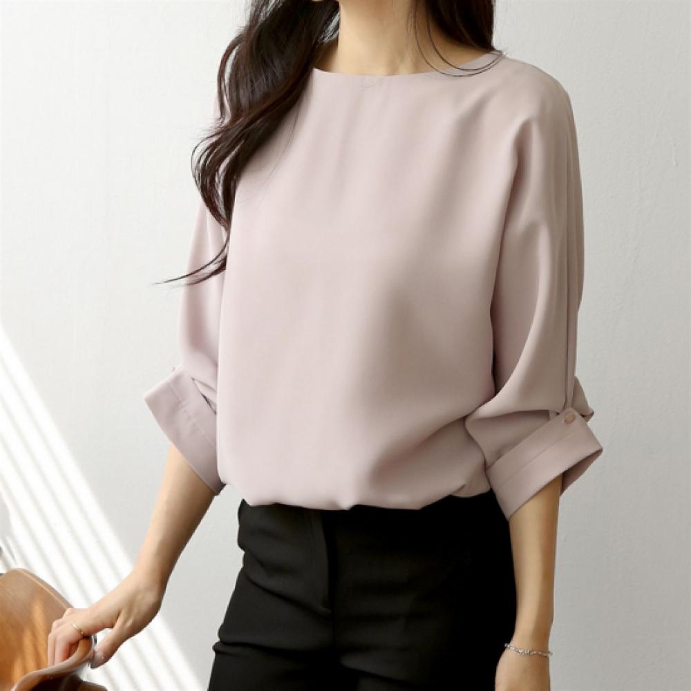 New ArrivalS Open Run Women S Two Way Button 3 4 Sleeve Simple blouSe