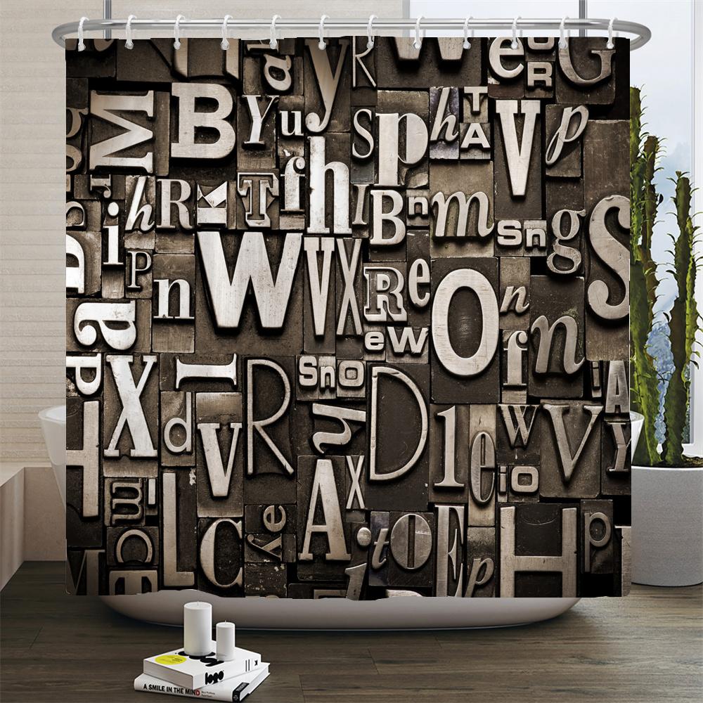 Old Retro Metal Industry Style Shower Curtain Waterproof Bathroom Curtain Art Individuality Home Decorative Curtain With Hooks