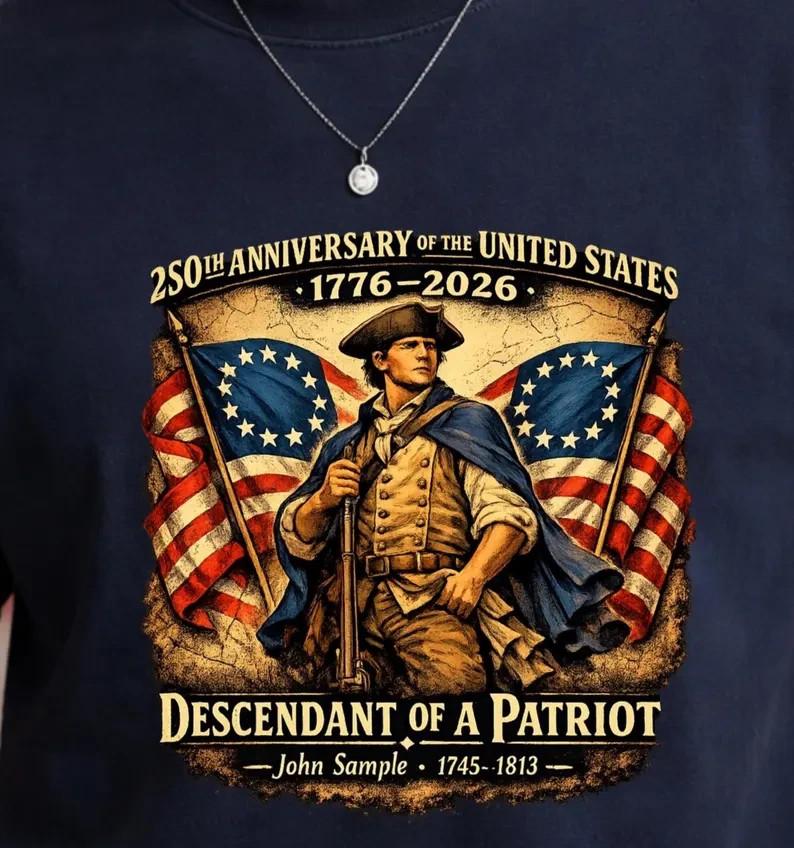 250th Anniversary USA Shirt Personalized Patriotic Tee Unisex T-Shirt S