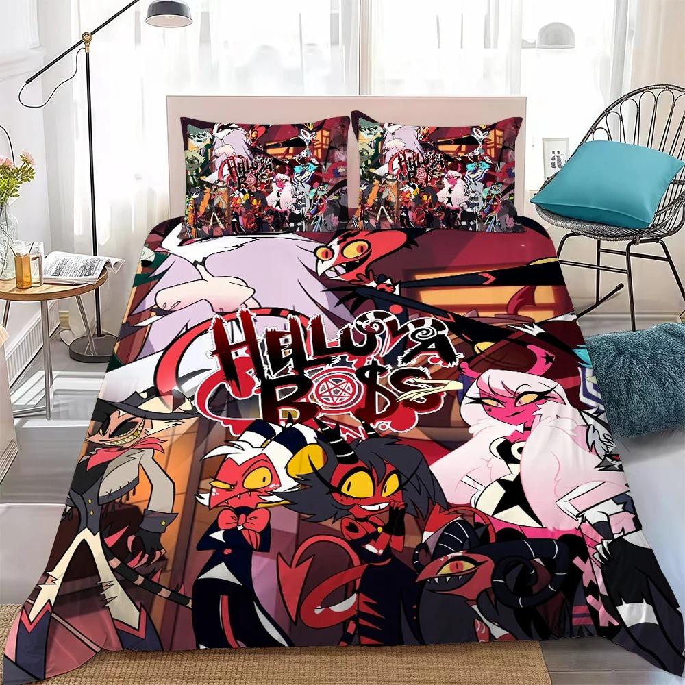 

Cartoon H-Helluva Boss Cool Bedding Set Soft Comforter Cover With 1/2pcs Pillow Shams For Kids Adults Duvet Cover Microfiber 135x200cm