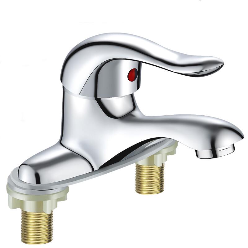 Verdickte Legierung Heiß- und Kaltwasser Doppel-Loch Waschbeckenarmatur