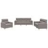 Vidaxl 3-Cz. Relaxation Set With Cushions, Taupe, Fabric
