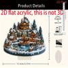 2D Flat Acrylic Christmas Village Ornament Christmas Gifts Christmas Table Decoration Study Room Holiday Atmosphere Decoration