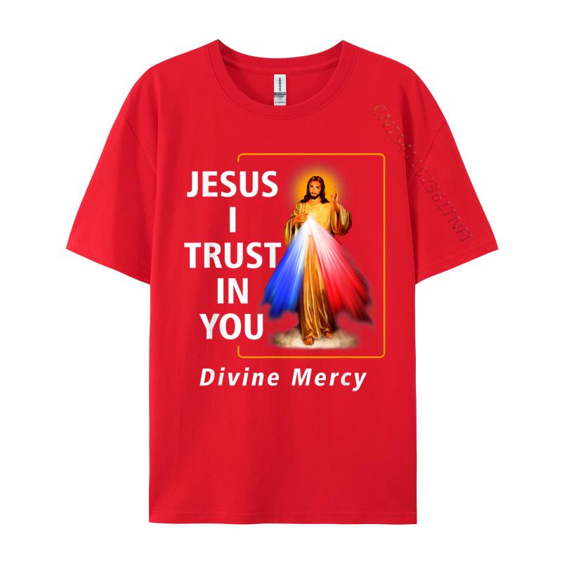 Jesus I Trust In You Divine Mercy Catholic Christian Casual Design Tops Shirt For Unisex Hot Sale Cotton T Shirts Gift Tops T Shirt