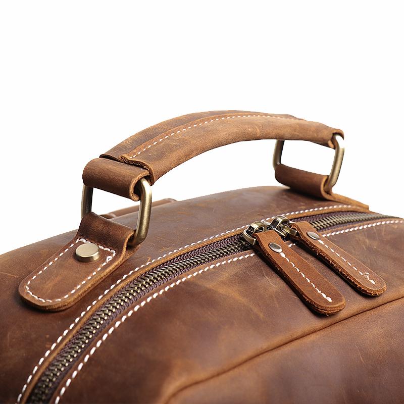 Business Man High Quality Travel Backpack Real Leather Laptop Bag