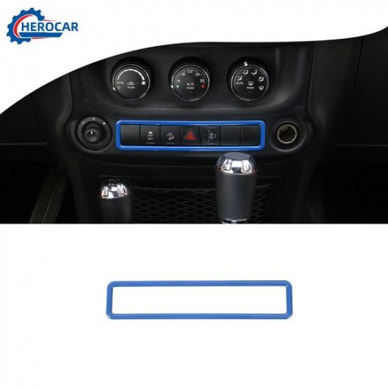 Emergency Light Lamp Button Switch Cover Trim Ring For Jeep Wrangler JK Blue ABS