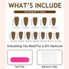 24 pieces of popular cat eye wearing nail almond nail patch flash fashion style gilt line fake nail
