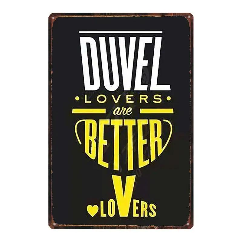 Belgian Beer Chouffe Duvel Metal Tin Sign Plate Wall Pub Kitchen Restaurant Home Art Decor Vintage Iron Poster  DU-2000