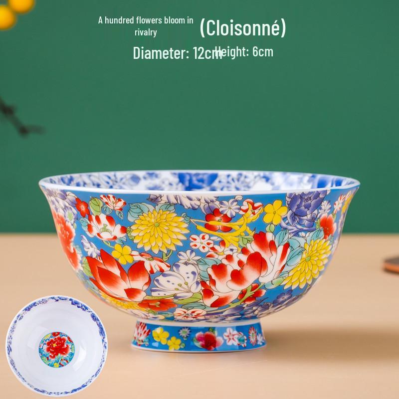 Jingdezhen Ceramic Rice Bowl: High-Foot, Enamel Color, Longevity Design