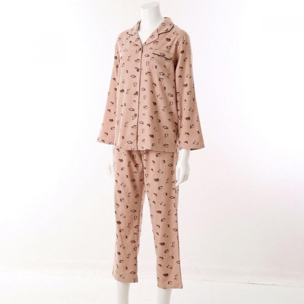 Venus Warm Cotton Fleece Cat Print Couple Pajama Set Vpa4552w