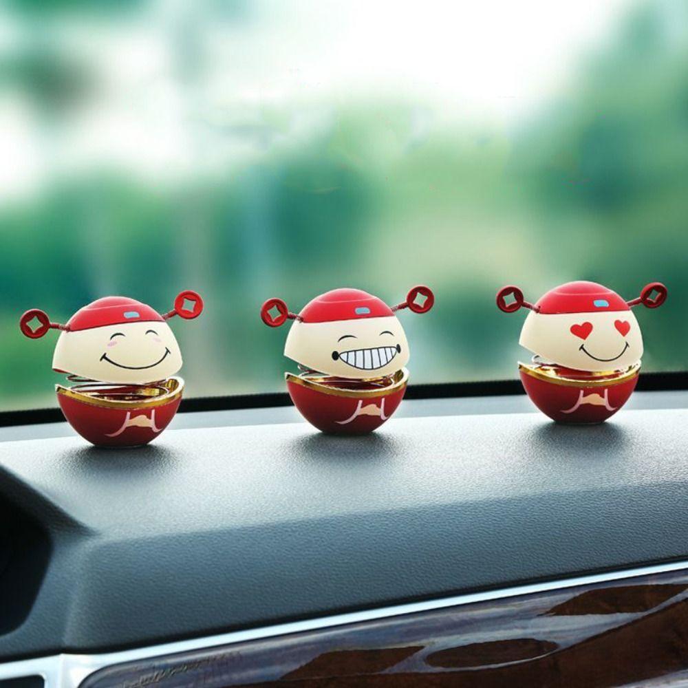 Fun Auto Interior Accessory Car Bell Desktop Ornament a Sense of Ritual Nodding Head Ornament  Gift
