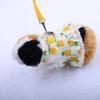 1 Set Kaninchen Kleidung Leine Spitze Saum Bowknot Pfirsich Druck Haustier Kaninchen Hamster Zugseil Pet Liefert