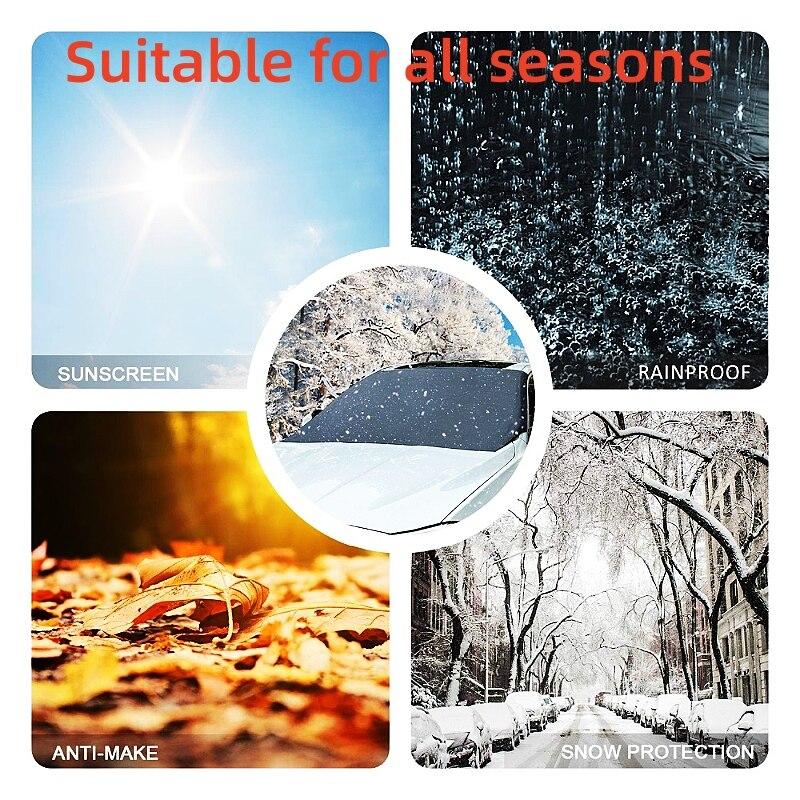 Magnetic Car Front Windscreen Cover Automobile Sunshade Cover Car Windshield Snow Sun Shade Waterproof Car Cover 210 120cm