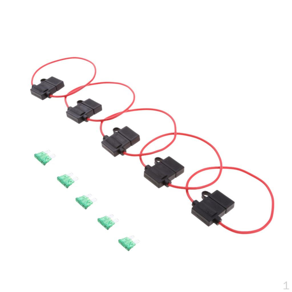 5 Sets Waterproof In Holder and ATC Fuses