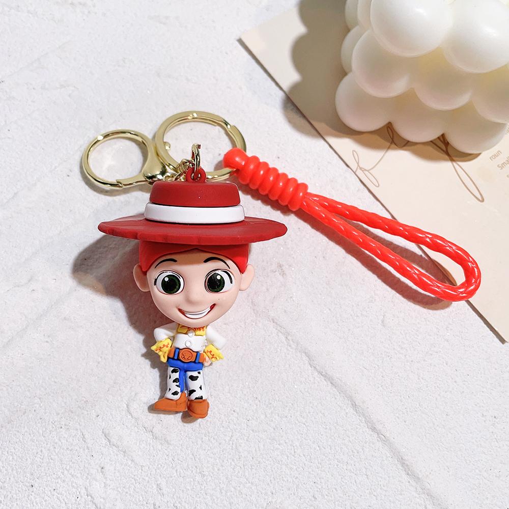Toy Story Figure Keyring Woody Buzz Lightyear Jessie Doll Pendant Car Keychain Birthday Christmas Gift for Girls Kids