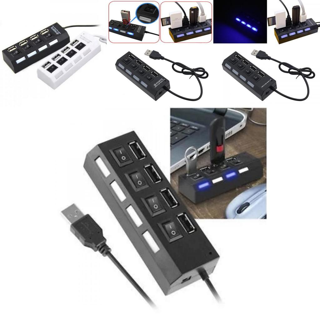 Black Led 4 Port Usb 2.0 Hub With Premium Quality Craftsmanship And Timeless Design