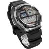 Casio World Time Digital Men's Watch AE-1000W-1BV Black Gray Metallic Water Resistant Lightweight