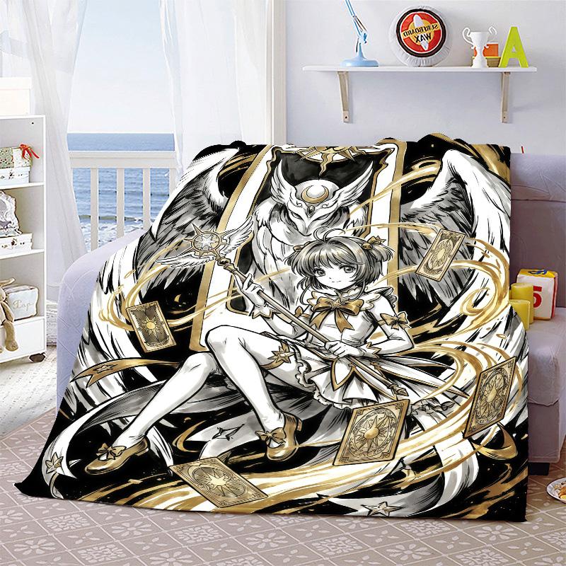 Cardcaptor Sakura Anime Blanket Flannel Throw Soft Warm Lightweight Blanket for Sofa Bed Cozy Home Decoration -QJY