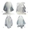 Delicate Wedding Bridal Lace Veil with Pearl/ Bowknot Girls Bride Veil Long Tulle Wedding Tiaras for Marriage Women