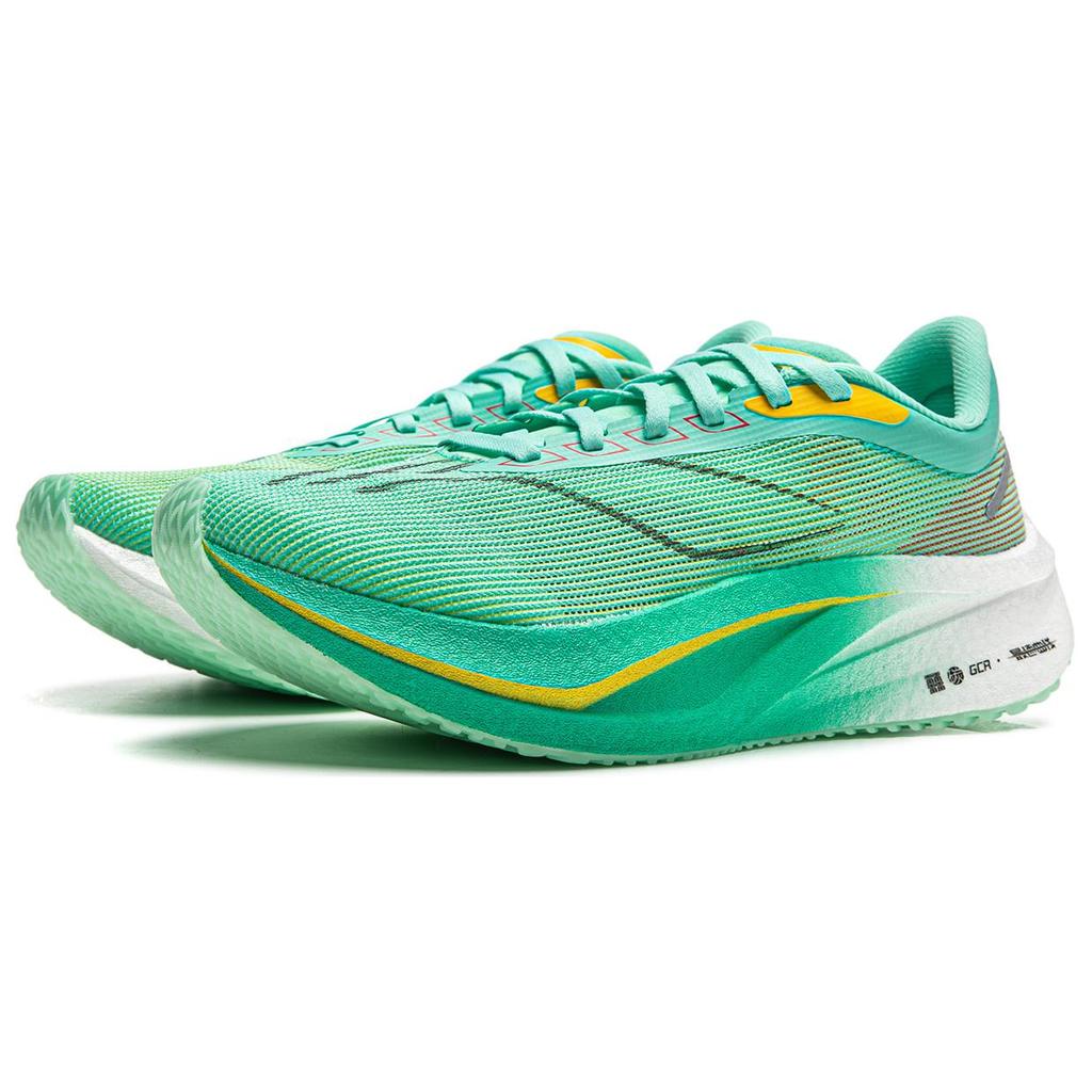 New LINING Feidian 4 Challenger Running Shoes Women's Low Top Fluorescent Ice Cyan/Lemon ARMU006-8
