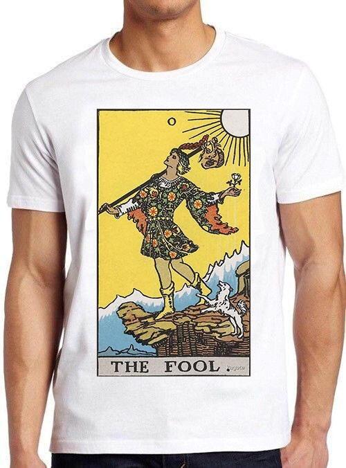 

Tarot The Fool Play Card Art Drawing Top Funny Design Gift Tee T Shirt 2670 S разноцветный