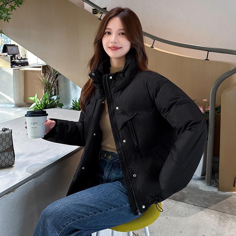 Padded women's short stand-up collar loose casual padded jacket Korean version of small winter new