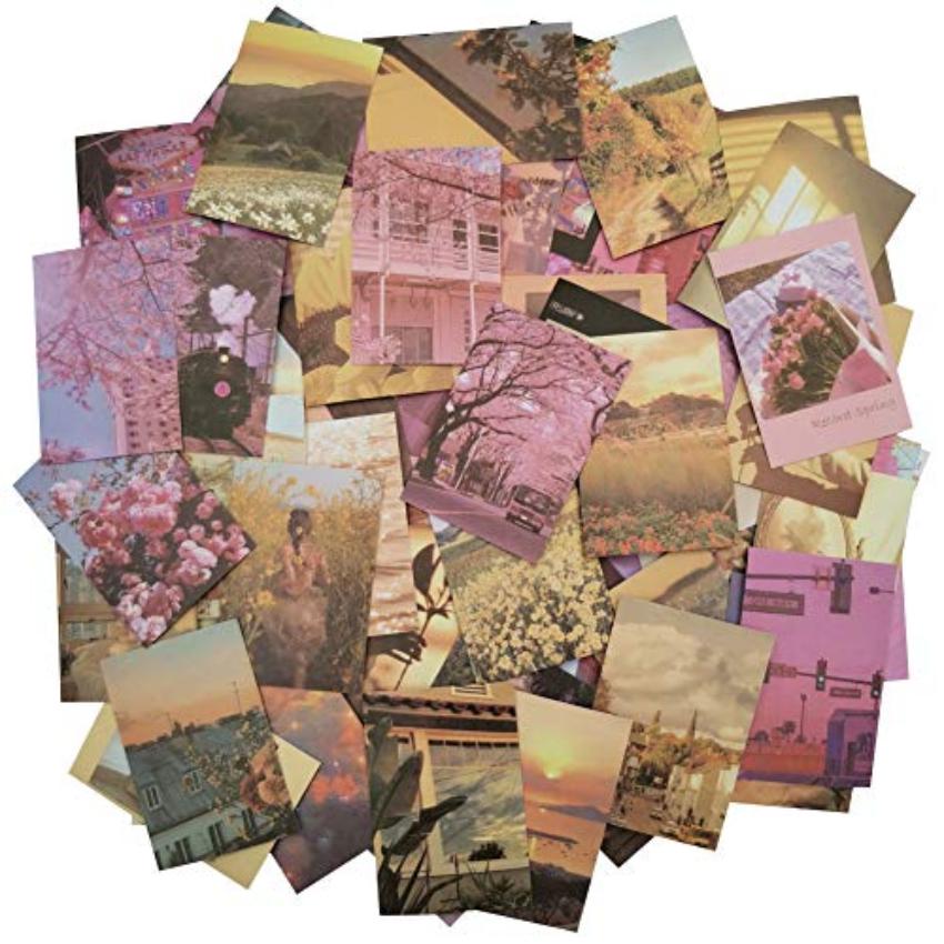 

Washi Stickers Set 100 Pieces Colorful Sky Starry Night Winter Mountain Scenery Self-Adhesive Sticker Label for Scrapbooking