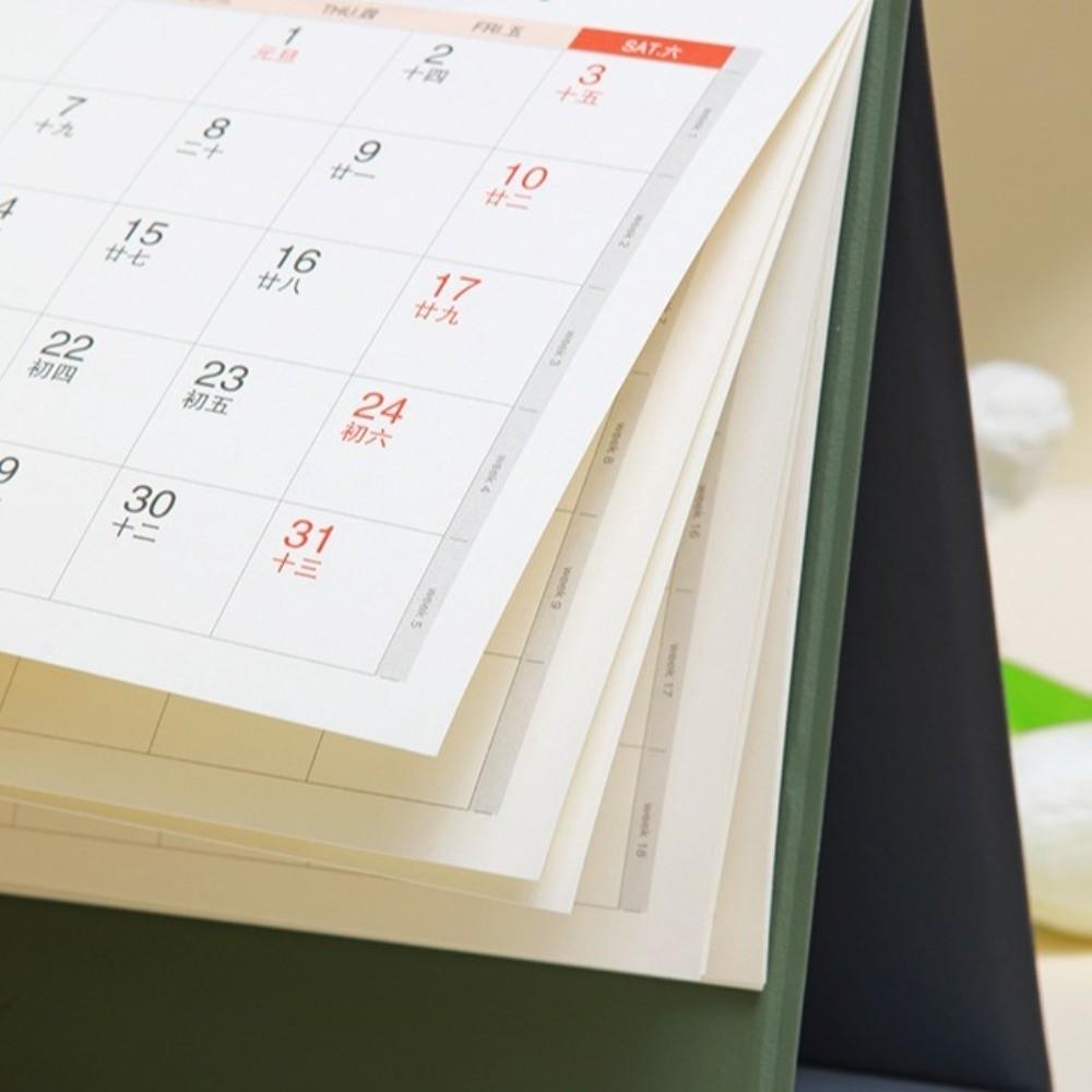 Monats-Datumsanzeige 2026 Tischkalender Einfarbig Stehender Umblätterkalender Heimdekoration