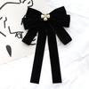 Velvet Black Ribbon Pin Beads Funerals Memorial Pin Simple Ribbon Badge Brooch  Men