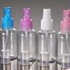 10 Plastic Transparent 50ml Small Spray Bottles for Cosmetics and Skin Care Can Be Reused with Random Colors