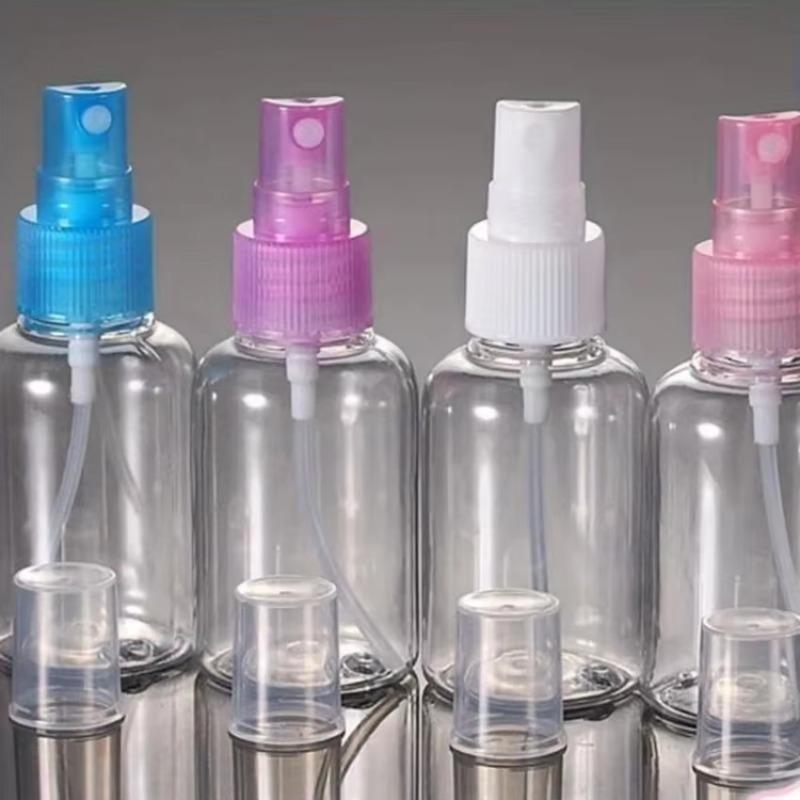 10 Plastic Transparent 50ml Small Spray Bottles for Cosmetics and Skin Care Can Be Reused with Random Colors