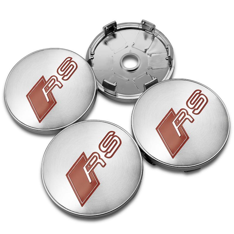 4Pc 56mm 60mm Car Wheel Center Cap Stickers Hub Covers Badge Decal Accessories For Audi Sline A1 A2 A3 A4 A4L A5 RS RS3 RS4 RS6