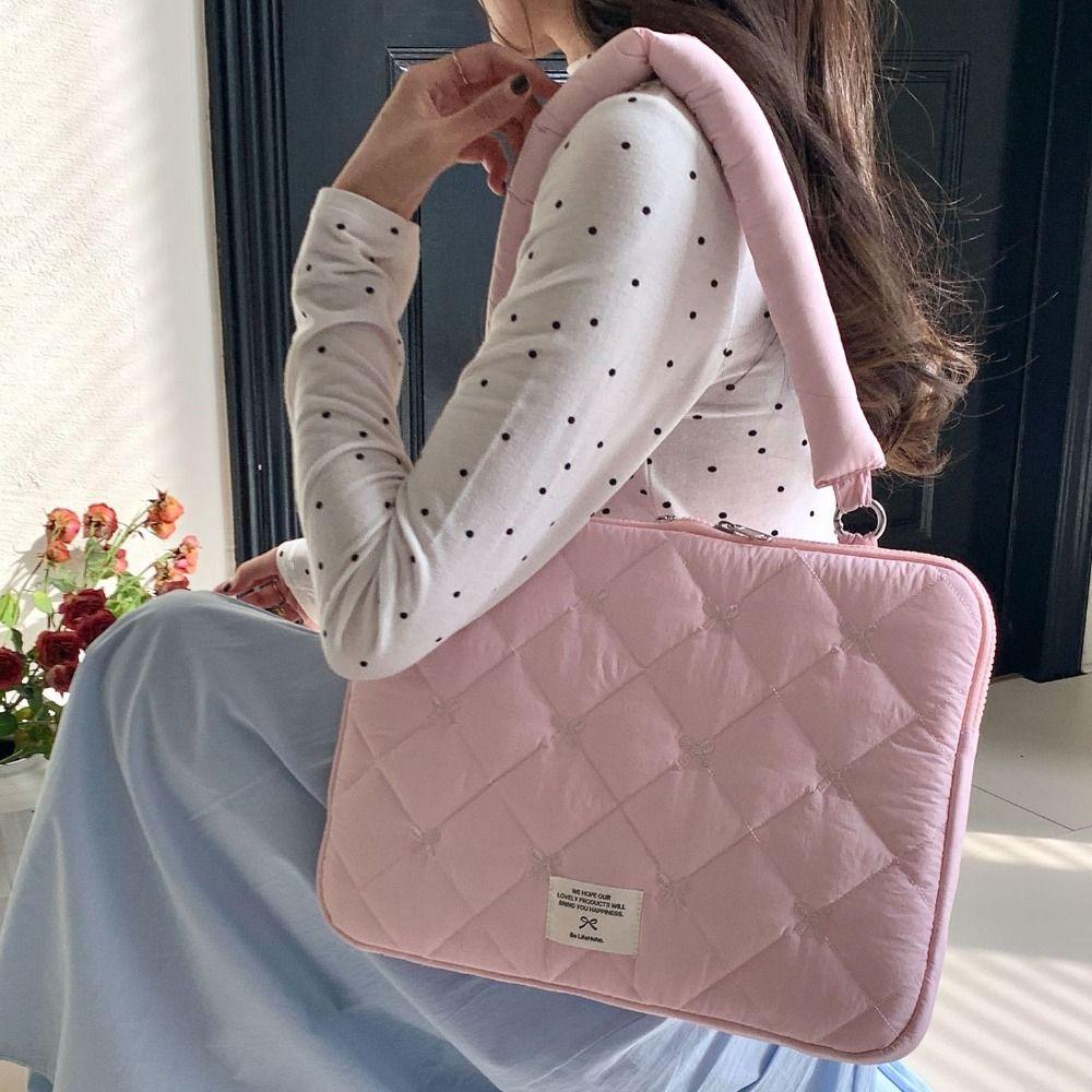 Bowknot Tablet Sleeve Case Large Capacity Laptop Handbag New Laptop Shoulder Bag