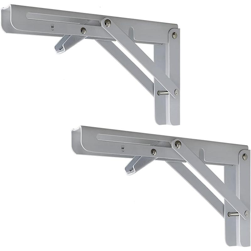 Heavy Duty Folding Shelf Brackets, Collapsible Triangular Shelf Bracket for Bench Table Shelf Brackets Wall Shelf Shelf Support