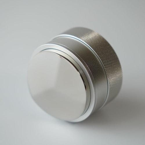 FUN COFFEE Espresso Distributor/Coffee Tamper, 58mm, with Graduations, Adjustable Height, Stainless Steel, Espresso Machine Accessory, 3 Inclined Beve