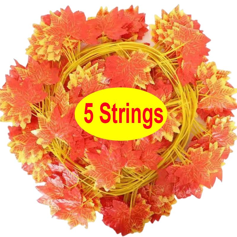 1/30pcs Artificial Maple Leaves Hanging Vine Fall Leaf Garland Autumn Fake Plants Christmas Wedding Party Home Garden Decoration