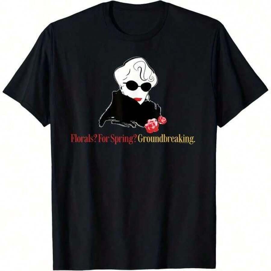 T Shirt Print GraphicCotton Tees Size Plus Cartoon Round Neck Short Sleeve The Devil Wears Pradas