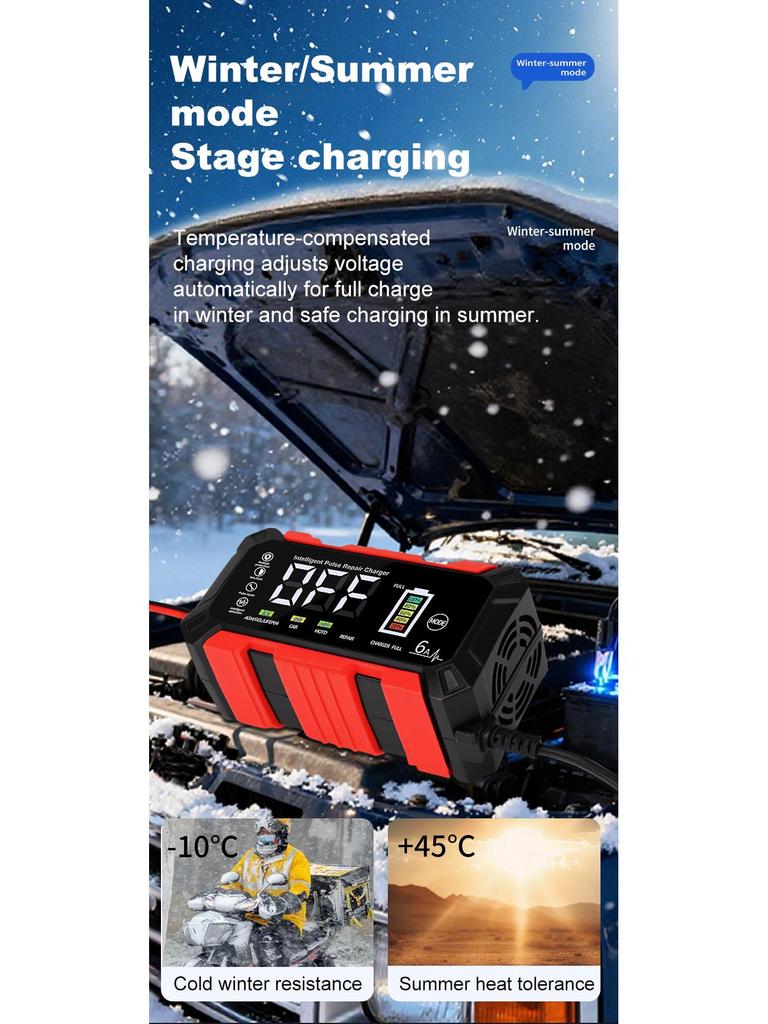 12V6A Intelligentes Batterieladegerät für Auto und Motorrad