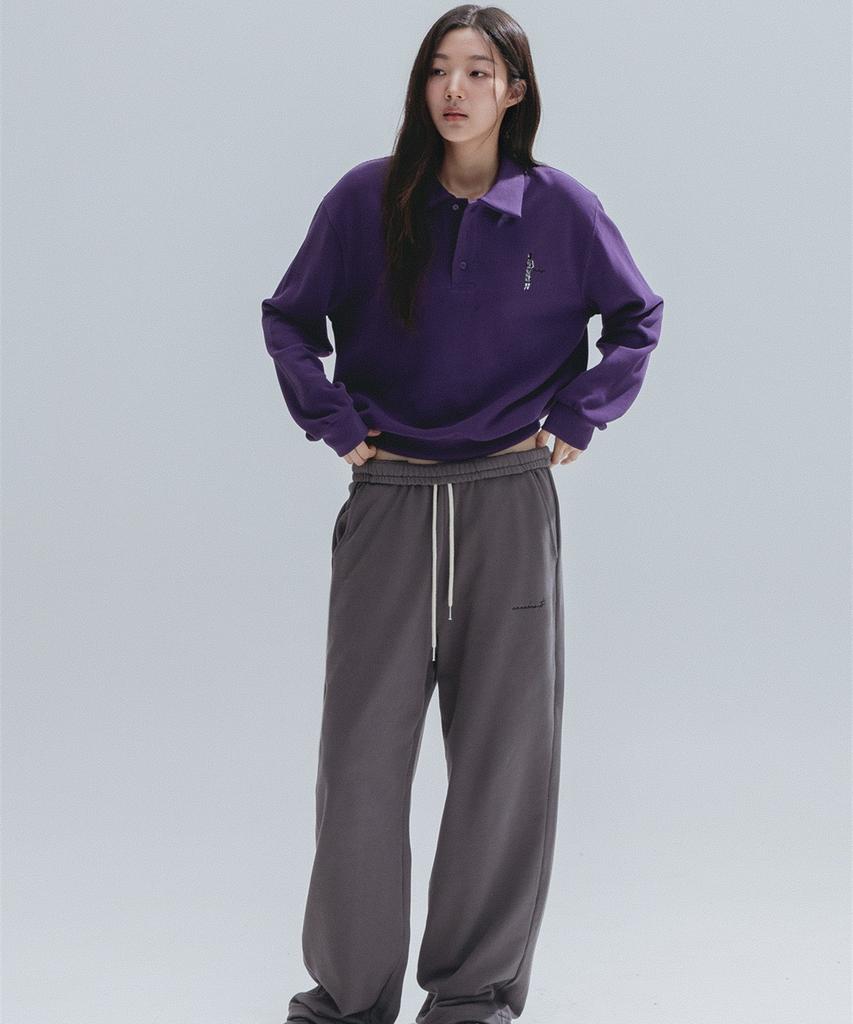 ANNEHEARTS Wide String 2Ways Sweatpants_Charcoal