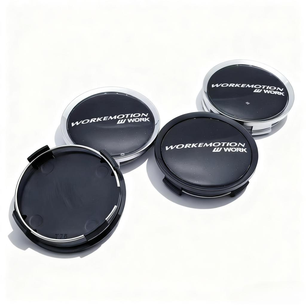 4pcs JDM W Work Emotion Logo Emblem Car Wheel Center Caps 74MM Clips 69MM Wheels Hub Dust Cap Rim Hubcaps Cover Car Accessories